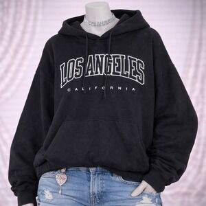 Brandy Melville Los Angeles California Hoodie Oversized Womens One Size Black
